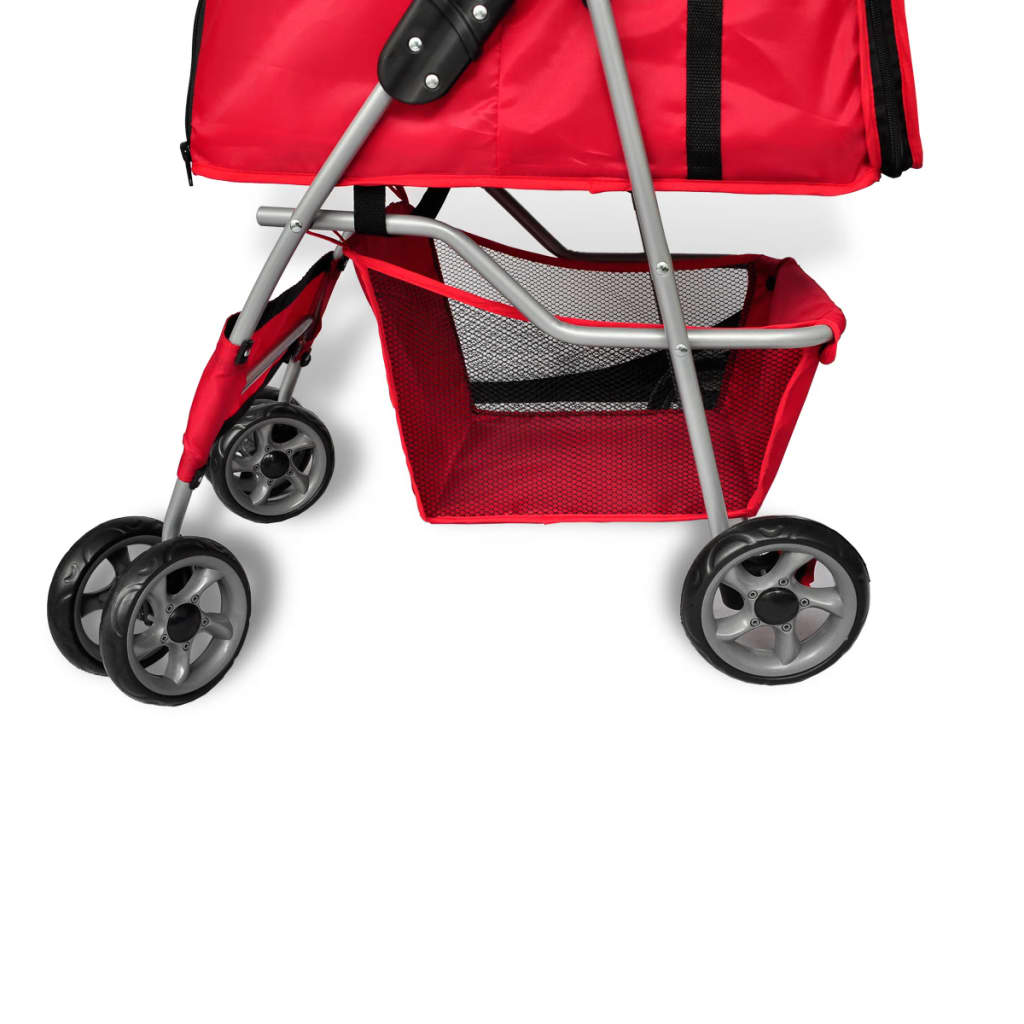 NNEVL Pet Stroller Travel Carrier Red Folding-2