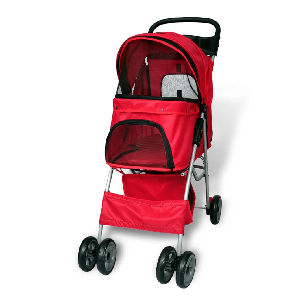 NNEVL Pet Stroller Travel Carrier Red Folding-3