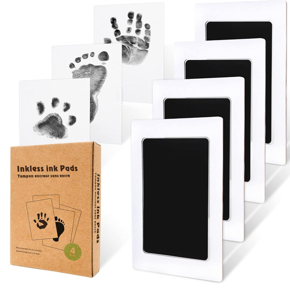 NNEDSZ Pet and Baby Safe Inkless Paw & Handprint Memory Kit - 4PCS-0