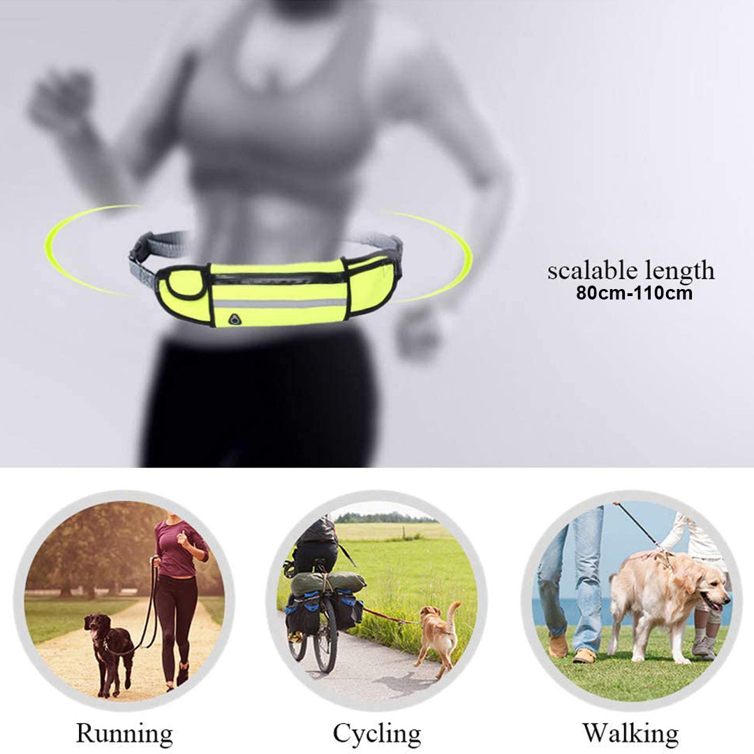 NNEAGS Yellow Adjustable Hands-Free Pet Leash Bag Dog Lead Walking Running Jogging Pet Essentials-2