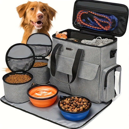 NNETM Pet Travel Bag Airline Approved with Bowls & Containers-0