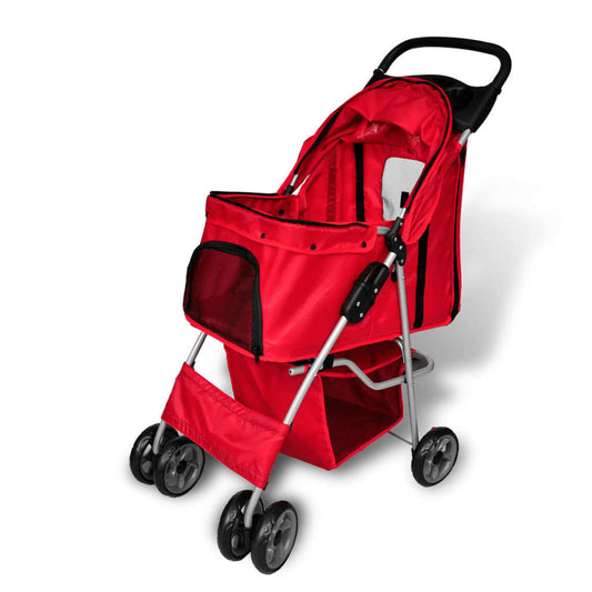 NNEVL Pet Stroller Travel Carrier Red Folding-0