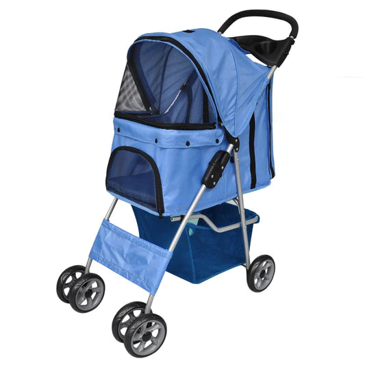 NNEVL Pet Stroller Travel Carrier Blue Folding-0