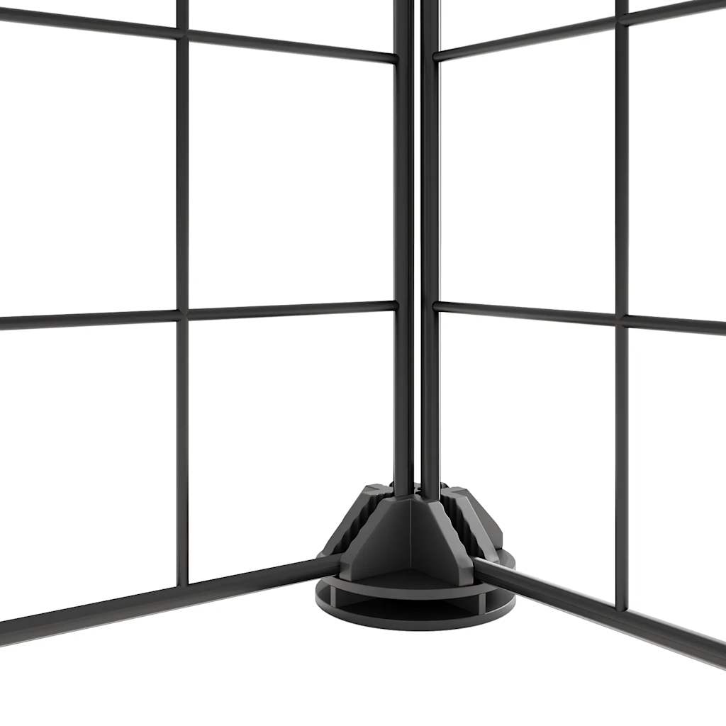 NNEVL 60-Panel Pet Cage with Door Black 35x35 cm Steel-2