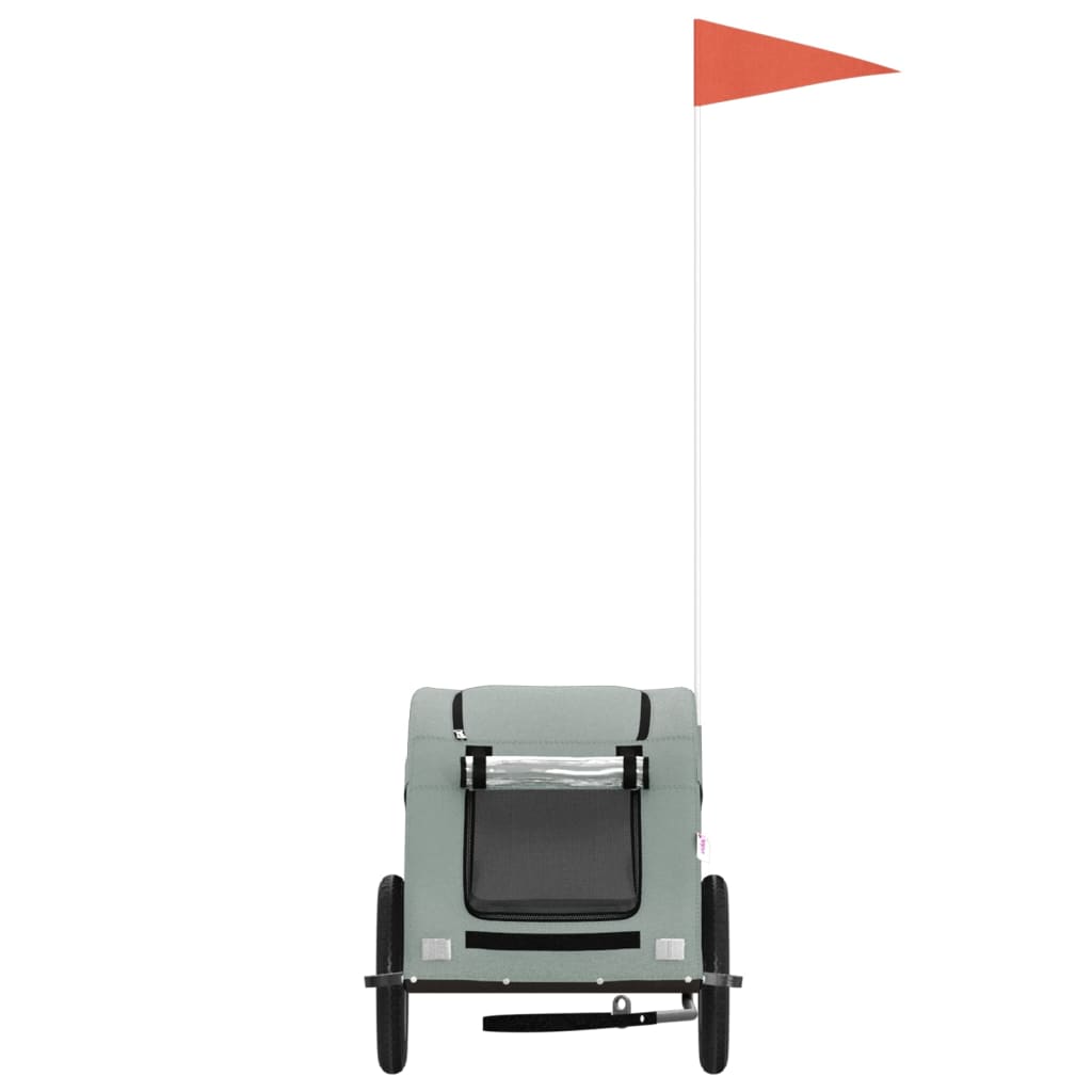 NNEVL Pet Bike Trailer Grey Oxford Fabric and Iron-3