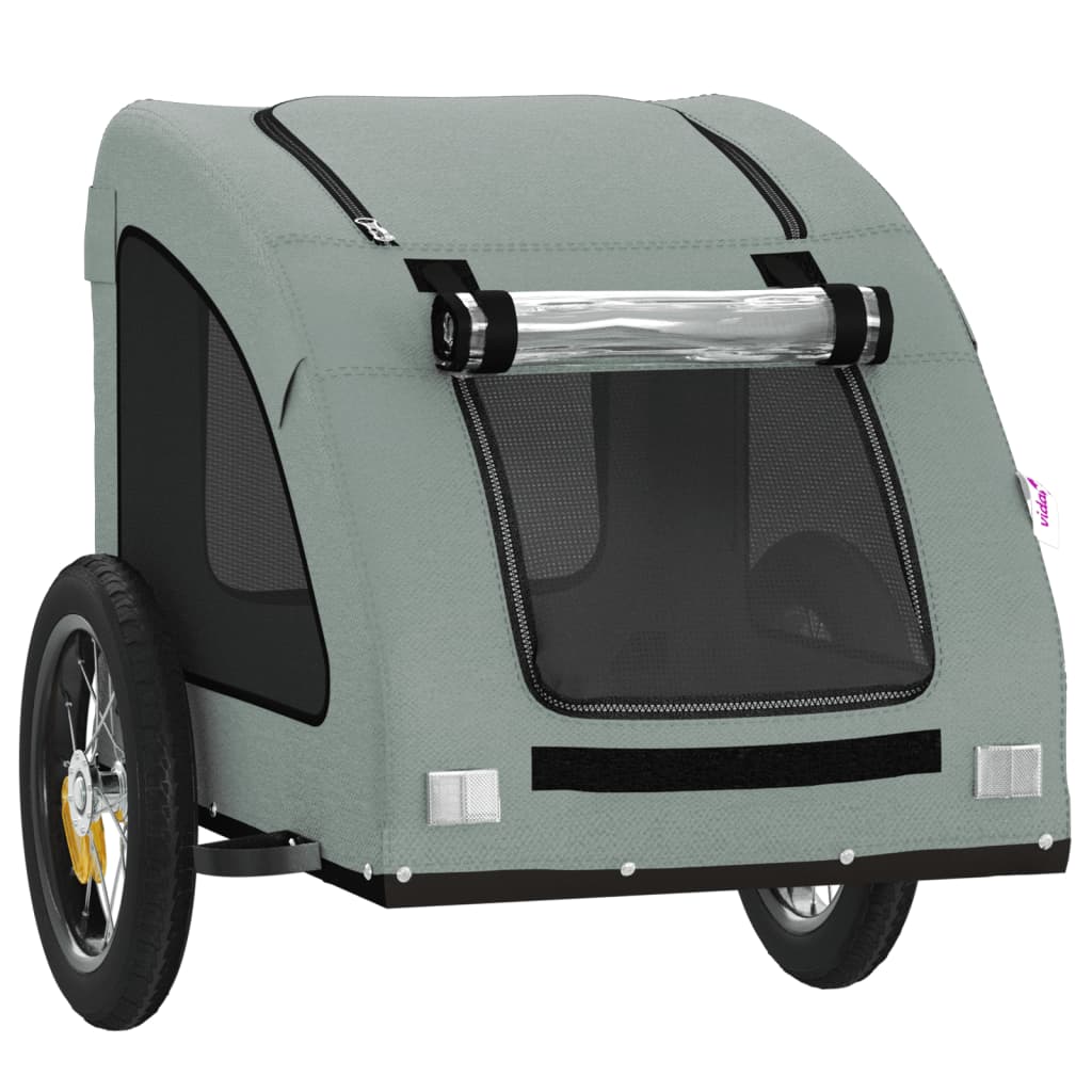 NNEVL Pet Bike Trailer Grey Oxford Fabric and Iron-4