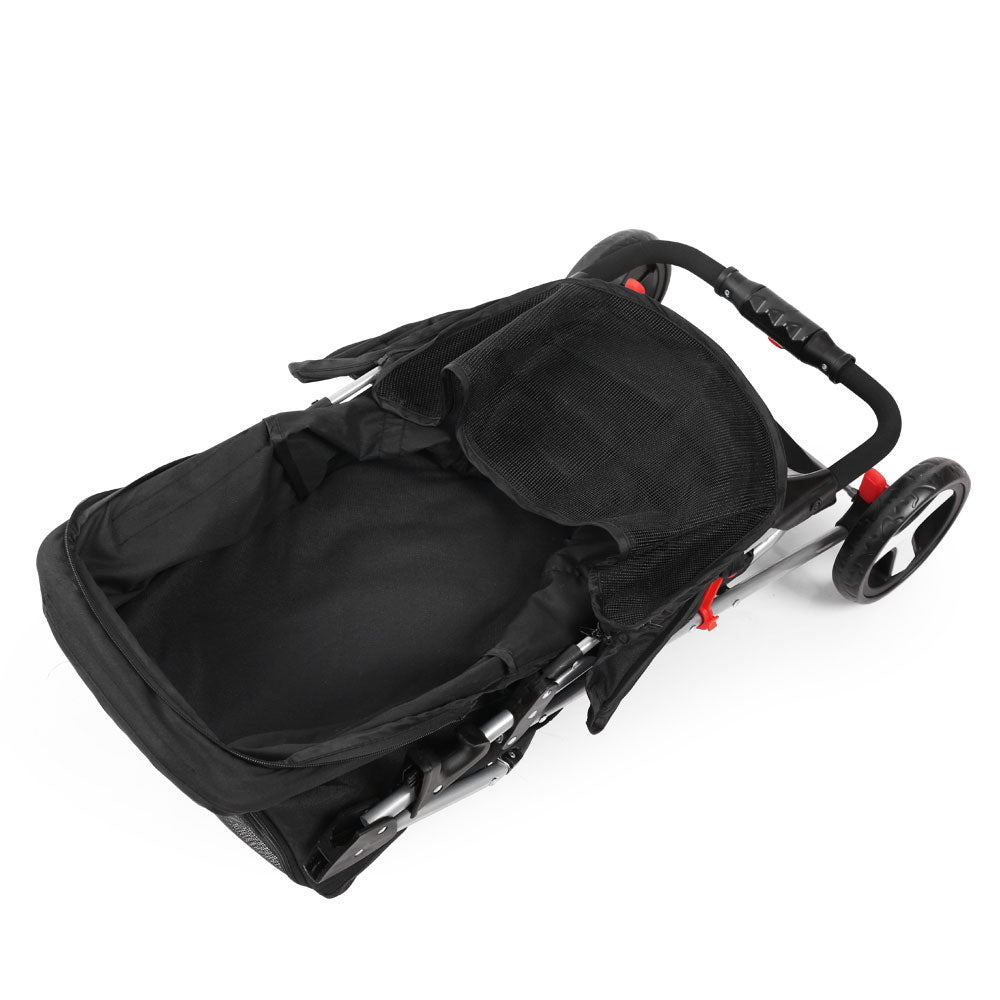 NNEDSZ 4 Wheel Pet Stroller - Black-2