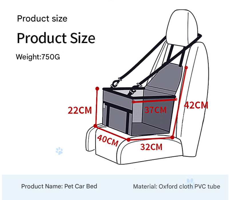 NNEDSZ Black Portable Pet Car Seat for Dogs and Cats - Adjustable Car Seat Cover, Pet Travel Car Carrier with Safety Belt-1