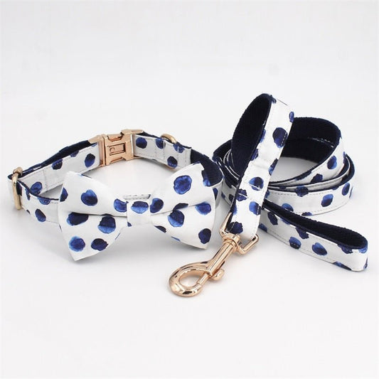 Polka Dot Bow Collar & Lead Set